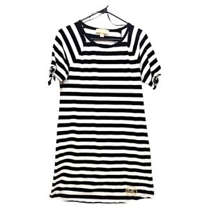 MICHAEL KORS T Shirt Dress MEDIUM Nautical Striped Short Sleeve Dress Sz Medium
